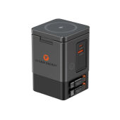 Urban Vitamin Sacramento 105W GaN lader, uittrekbare kabels, grijs, zwart