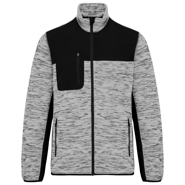 Gerecycled herenjasje in polytricot Light Grey Melange / Black 5XL Gerecycled herenjasje in polytricot Light Grey Melange / Black 5XL
