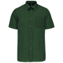 Overhemd in onderhoudsvriendelijk polykatoen-popeline korte mouwen heren Forest Green XS