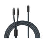 VINGA Baltimore siliconen multi-oplaadkabel (C+2C), donkerblauw