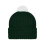 Knitted Cap with Pompon dark-green/white