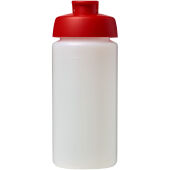 Baseline® Plus grip 500 ml sportfles met flipcapdeksel - Transparent/Rood Baseline® Plus grip 500 ml sportfles met flipcapdeksel - Transparent/Rood