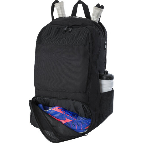 RPET polyester multi-functional backpack Sebastian black