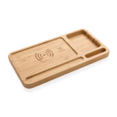 Bamboe bureau-organizer 10W draadloze oplader, bruin