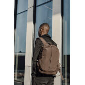 KENTO URBAN RCS  recycled nylon 15,6 inch rugzak met voorvak, bruin