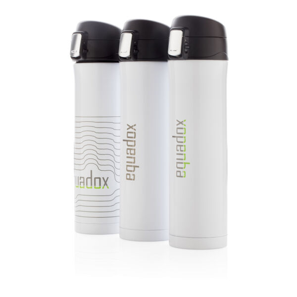 RCS gerecycled roestvrijstalen easy lock thermosfles, wit RCS gerecycled roestvrijstalen easy lock thermosfles, wit