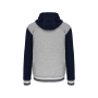 College jacket met capuchon unisex Oxford Grey / Navy / White XXL