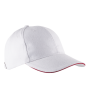 Orlando - 6 panel cap White / Red One Size Orlando - 6 panel cap White / Red One Size