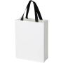 Smartfold papieren tas van 210 g/m² met lintgrepen en een glanzende laminaatlaag - 24 x 10 x 32 cm - Zwart