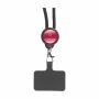 Lace Lanyard GRS RPET 0,5 cm telefoonkeycord - zwart