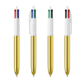 BIC® 4 Colours Shine balpen + Lanyard 4 Colours Shine BP LP Gold_UP white_RI white