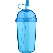 rPet Drinkbeker met rietje Glow 500 ml lichtblauw