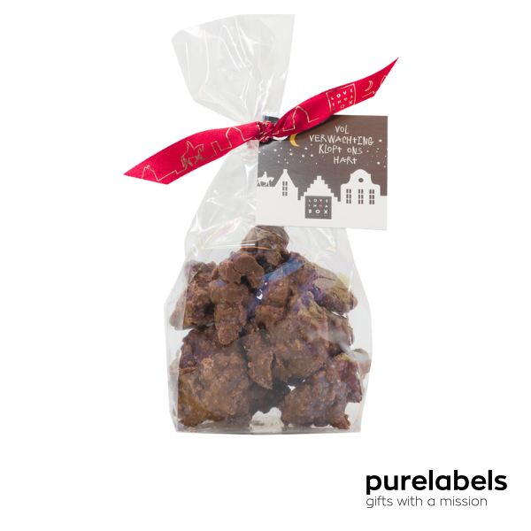 Sinterklaas chocolade | Stroopwafel Rotsen met kaartje  | 150g