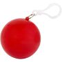 Fog poncho in ronde plastic verpakking met karabijnhaak - Rood