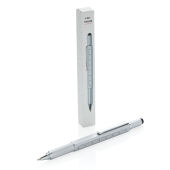 5-in-1 aluminium toolpen, grijs