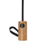 Kaycey 21" AWARE™ RPET Acaciahouten mini auto open paraplu, zwart