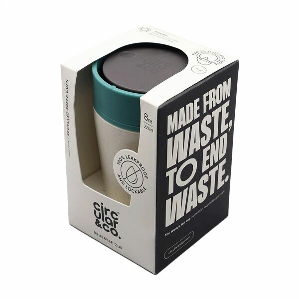 Circular&Co Recycled Coffee Cup 227 ml Kaffeebecher - weiß/grün Circular&Co Recycled Coffee Cup 227 ml Kaffeebecher - weiß/grün