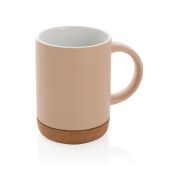 Keramische mok met kurken bodem 280 ml, bruin