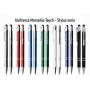 Aluminium touch-stylus balpen Marseille Wit - Blauwe inkt