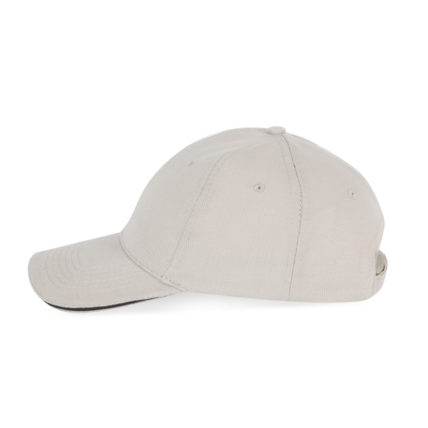 6-Panel-Kappe mit Kontrast-Sandwichschirm Light Grey / Dark Grey One Size 6-Panel-Kappe mit Kontrast-Sandwichschirm Light Grey / Dark Grey One Size