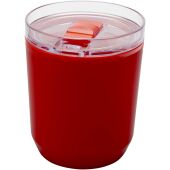 Hudson 180 ml dubbelwandige beker van gerecycled plastic - Rood
