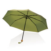 20.5" Impact AWARE™ RPET 190T pongee bamboe miniparaplu, groen