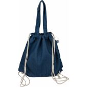 Gerecycled denim trekkoordrugtas Dex blauw