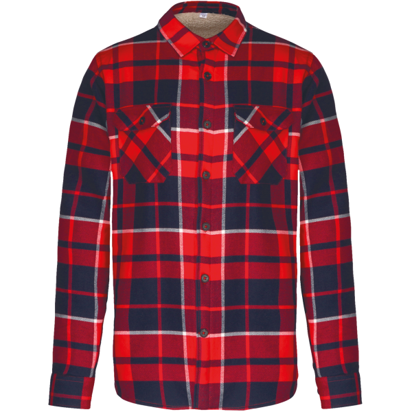 Geruit overshirt met sherpavoering
