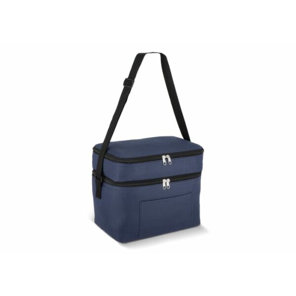 R-PET 600D koeltas met dubbele compartimenten, 30 x 20 x 25 cm, 12L - Donkerblauw R-PET 600D koeltas met dubbele compartimenten, 30 x 20 x 25 cm, 12L - Donkerblauw