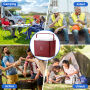 Brisby Koelbox - Frigobox - 13L - Rood - Tot maximaal 40 uur isolatie - Incl. 2 dikke koelelementen van 450ml - Temperatuur veilige sluiting - Nieuw ontwerp met koelelement vergrendeld in deksel