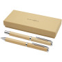 Apolys bamboo ballpoint and rollerball pen gift set - Natural