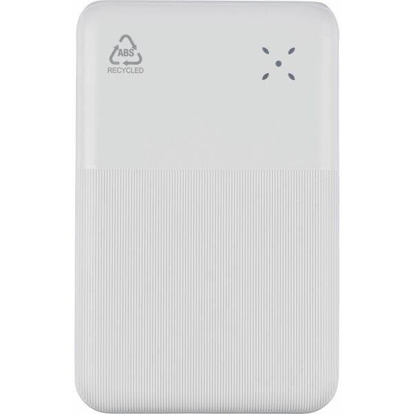 Gerecycled ABS powerbank Rayen wit Gerecycled ABS powerbank Rayen wit