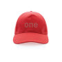 Impact AWARE™ 5 panel 280gr recycled katoenen cap, luscious red