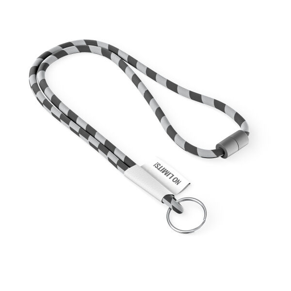 Polyester 2-kleurige koord-lanyard met full color label Polyester 2-kleurige koord-lanyard met full color label