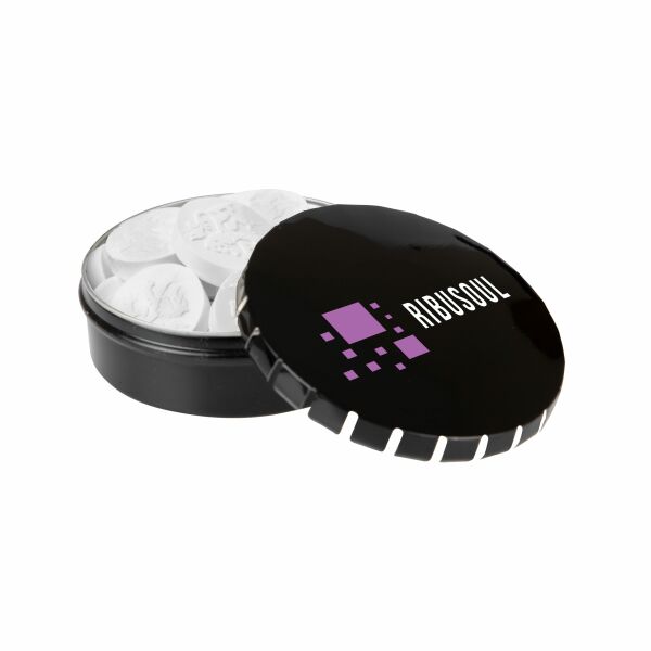 Clic-clac blikje gevuld met standaard vorm pepermunt Clic-clac blikje gevuld met standaard vorm pepermunt