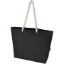 Florida 270 g/m² GRS gerecyclede strandtas 18L - Zwart/Zwart Florida 270 g/m² GRS gerecyclede strandtas 18L - Zwart/Zwart