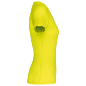 Dames sport-T-shirt V-hals Fluorescent Yellow XS