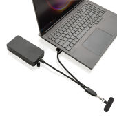 LoopAmp RCS rPET verstelbare telefoonarmband 60W kabel, zwart