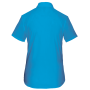 Overhemd in onderhoudsvriendelijk polykatoen-popeline korte mouwen dames Bright Turquoise XL