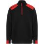 Maverick 280 g/m2 herentrui met halve rits - Zwart/Rood - 3XL