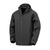 3-laagse gerecycleerde softshell met capuchon voor heren Black S
