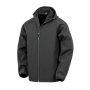 3-laagse gerecycleerde softshell met capuchon voor heren Black S