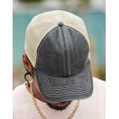 6 Panel Vintage Trucker - Vintage Denim/Stone - One Size 6 Panel Vintage Trucker - Vintage Denim/Stone - One Size
