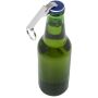 Tao fles- en blikopener van RCS gerecycled aluminium met sleutelhanger - Zilver