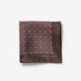 J.H&F Handkerchief Silk Floral Brown