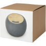 Ecofiber Bluetooth® speaker en draadloos oplaadstation van bamboe/RPET - Naturel/Grijs