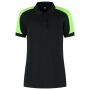 Poloshirt Bicolor Redefined Dames 206108 Black-Lime 3XL