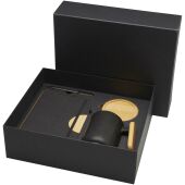 Laura geschenkset met A5 notitieboek met harde kaft en balpen (zwarte inkt) - Zwart