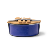 EVELIN Lunchbox inclusief bamboe bestekset - donkerblauw