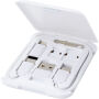 Savvy modulaire oplaadkabel van gerecycled plastic met telefoonhouder - Wit